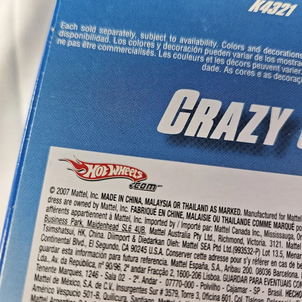 Mattel‎ Hot Wheels Crazy Cars Set of 5 Multi-Color 2007 New